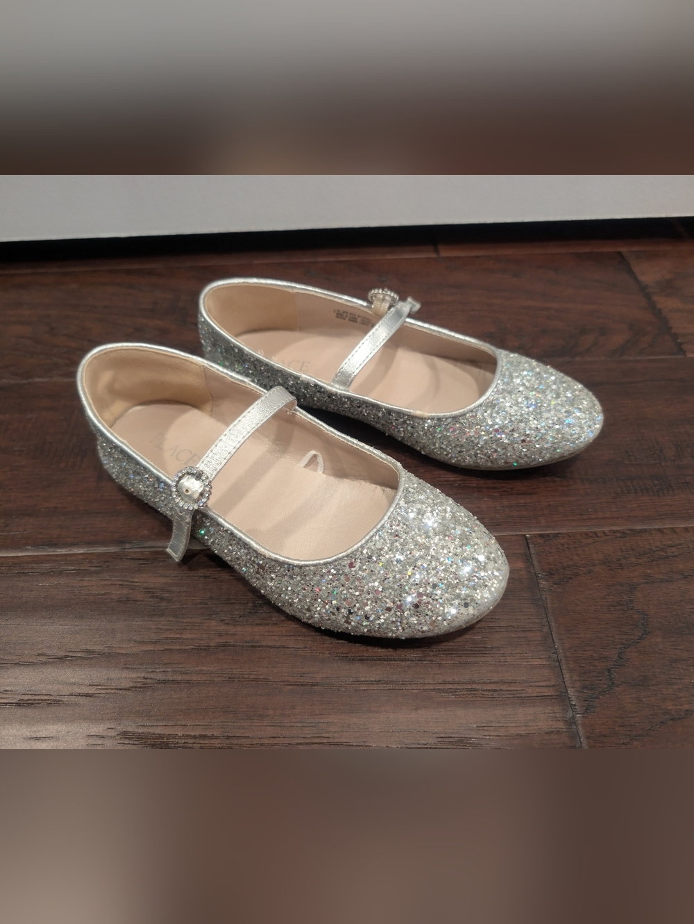 PLACE Silver Glitter Mary Jane Girls Dress Shoes Size 3